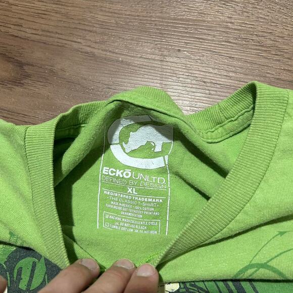 Ecko Unltd Green Graphic Tee XL Streetwear Rhino Graphic - Picture 4 of 5